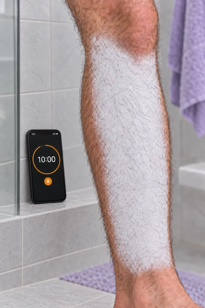 Setting a 10-minute timer beside the foam