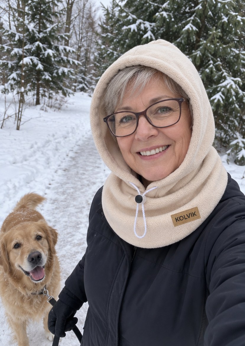Linda in her Kolvik hood