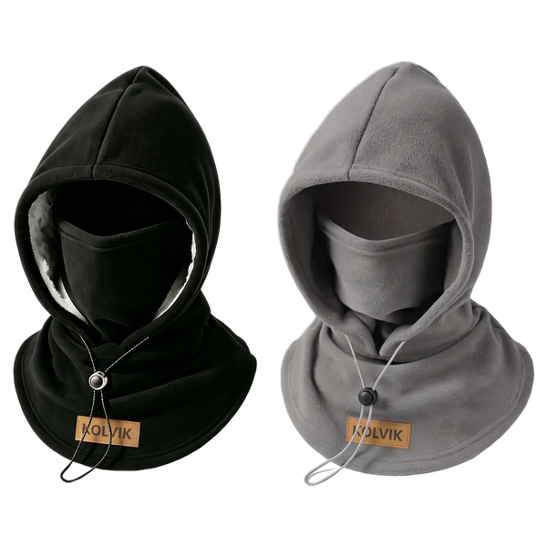 Kolvik Sherpa Hood pack of two, a black hood and a dark gray hood