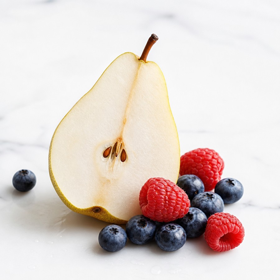 Pear and berries, the source of sorbitol's gentle sweetness