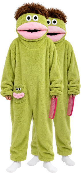 Two SnugBeast Monster Onesies with their combs